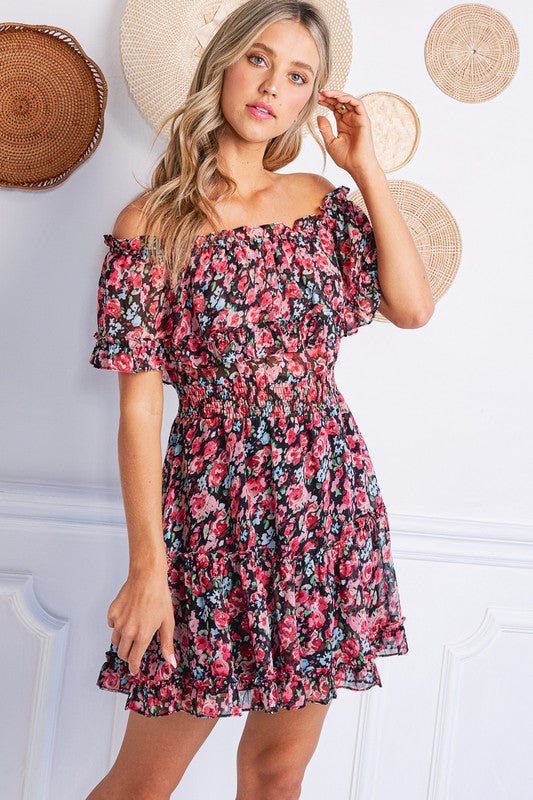 open lace back dress Princess Polly Women's Rava Off The Shoulder Minidress - Black