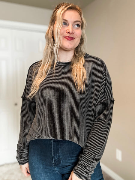 PREORDER Nori Ribbed Long Sleeve Top