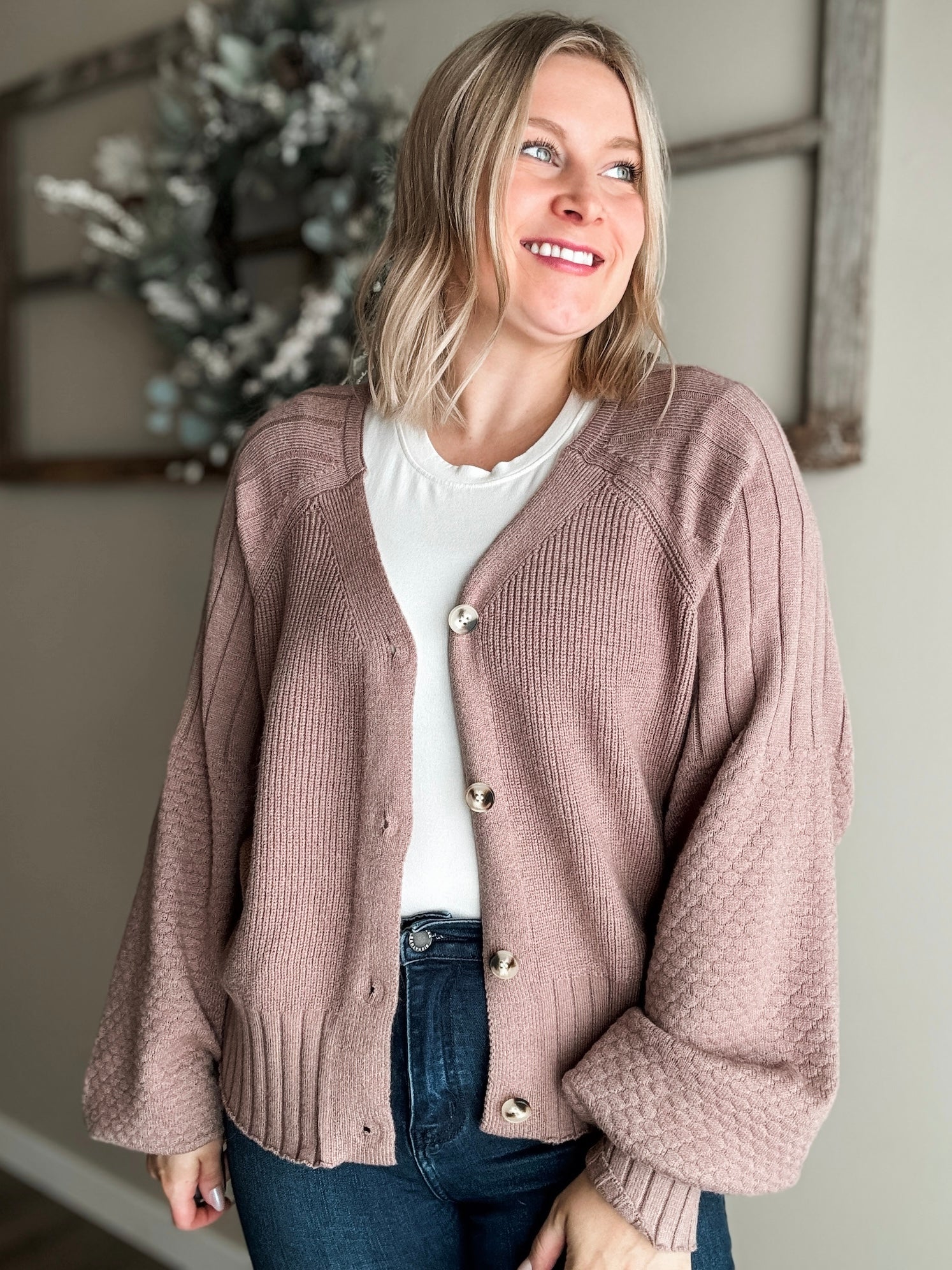Briley Textured Cardigan - SIZE MEDIUM