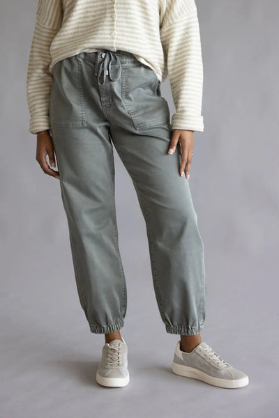 Marrah Cropped Denim Jogger - Ash Grey