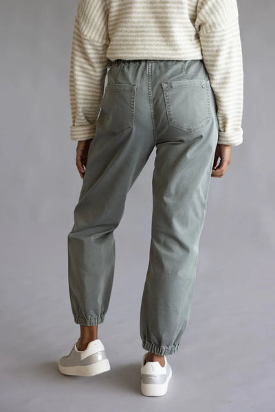 Marrah Cropped Denim Jogger - Ash Grey