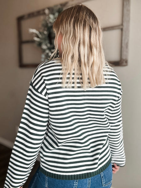 PREORDER Lyra Stripe Henley Sweater