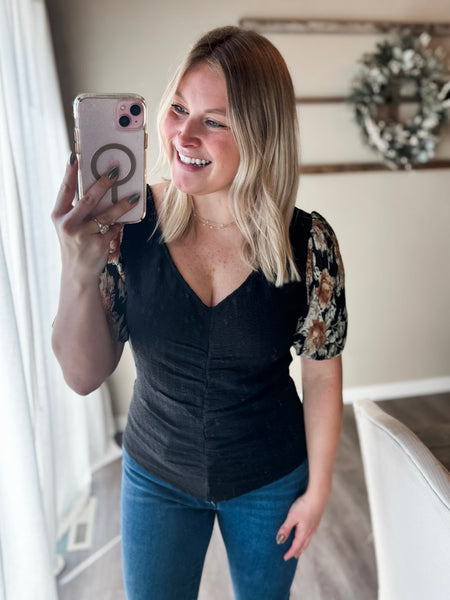 Carissa Floral Puff Sleeve Top