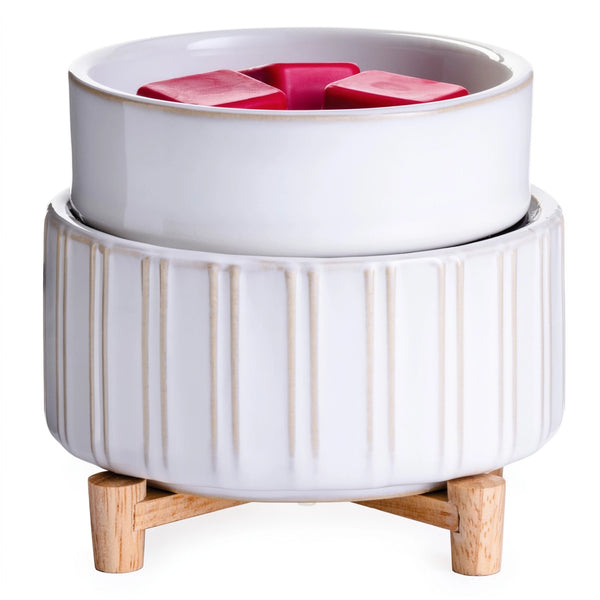 2-In-1 Candle Warmer - White/Wood
