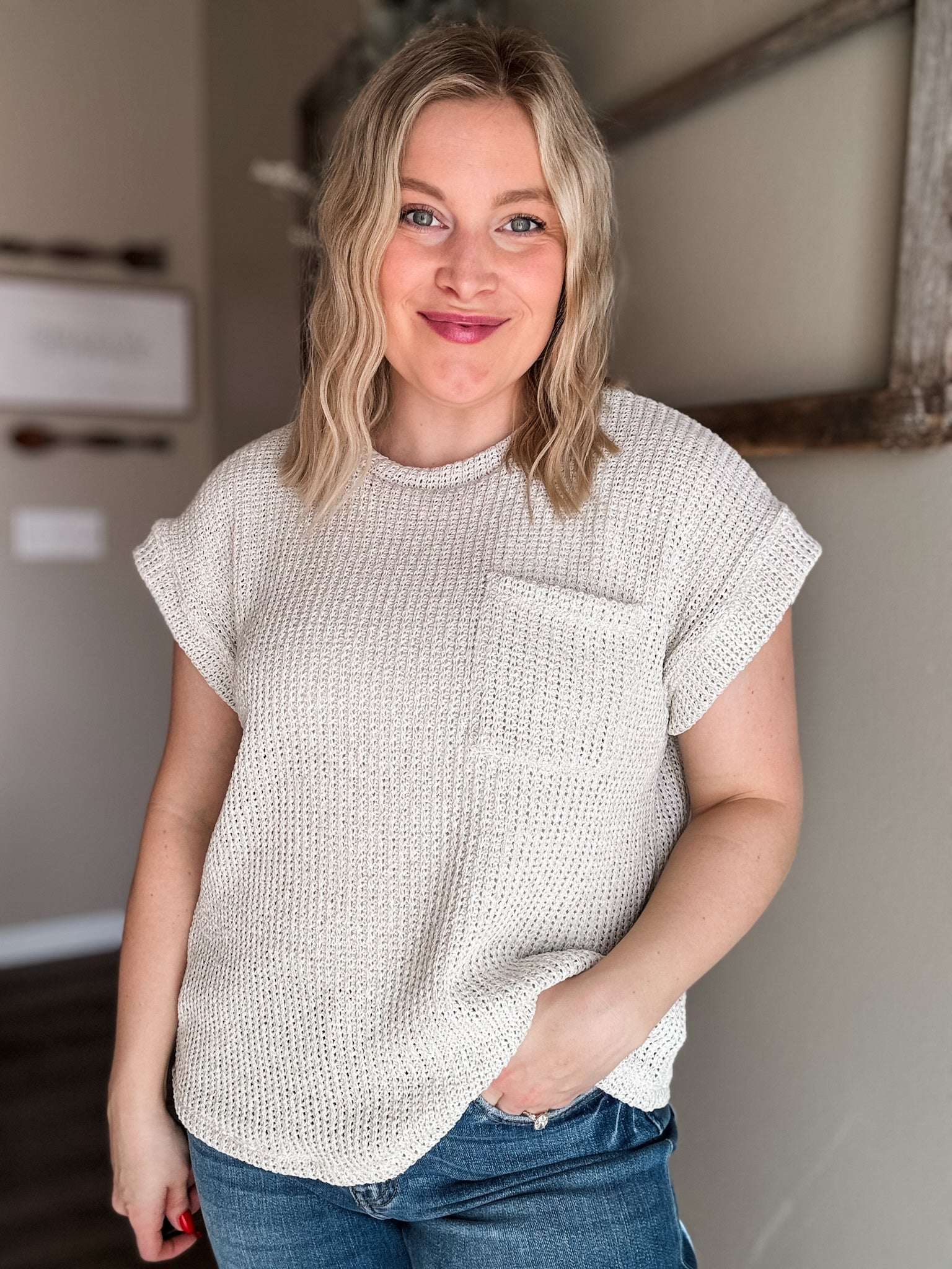 Soraya Knit Sweater Top - SIZE LARGE