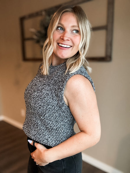 Ginny Sweater Vest Tank - Black