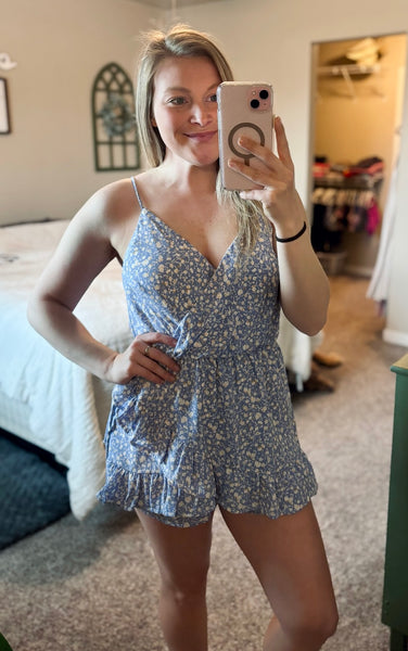 Braya Floral Surplice Romper