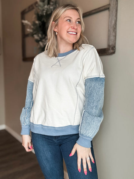 Dylan Mixed Knit Top