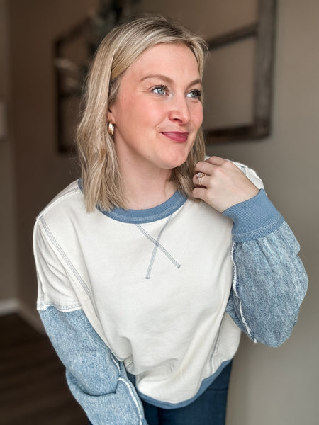 Dylan Mixed Knit Top