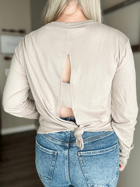 Trevyn Tie-Back Top - Tan