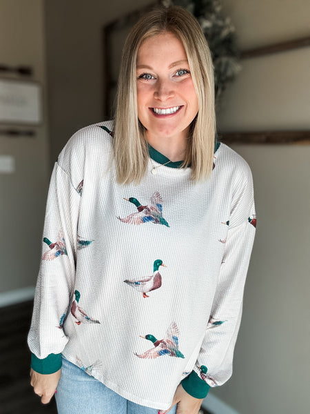 PREORDER Mallory Duck Print Pullover