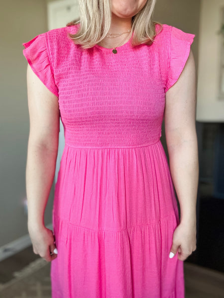 Analise Midi Dress - Pink