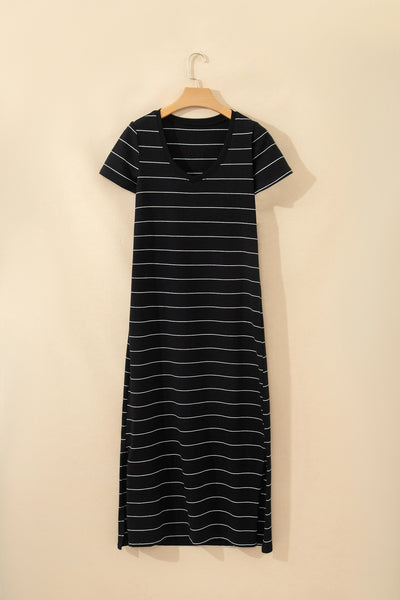 PREORDER Sydnee Striped Maxi T-Shirt Dress