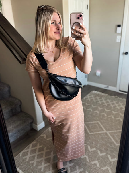 PREORDER Sydnee Striped Maxi T-Shirt Dress