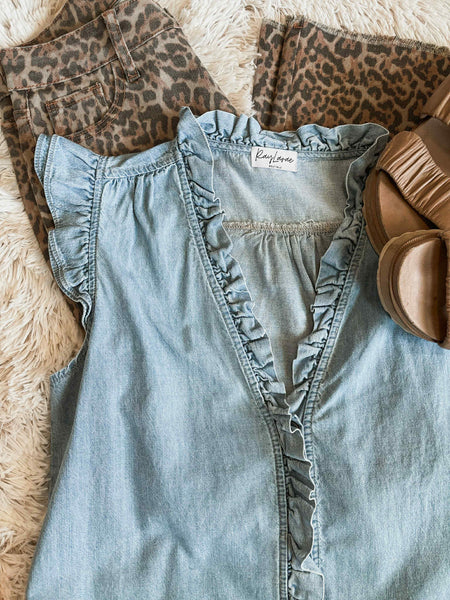 Noa Ruffle Trim Top - SIZE MEDIUM