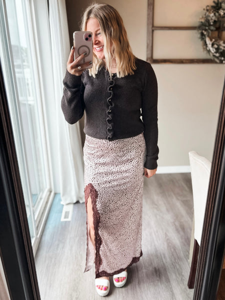 PREORDER Kassia Cheetah Lace Skirt