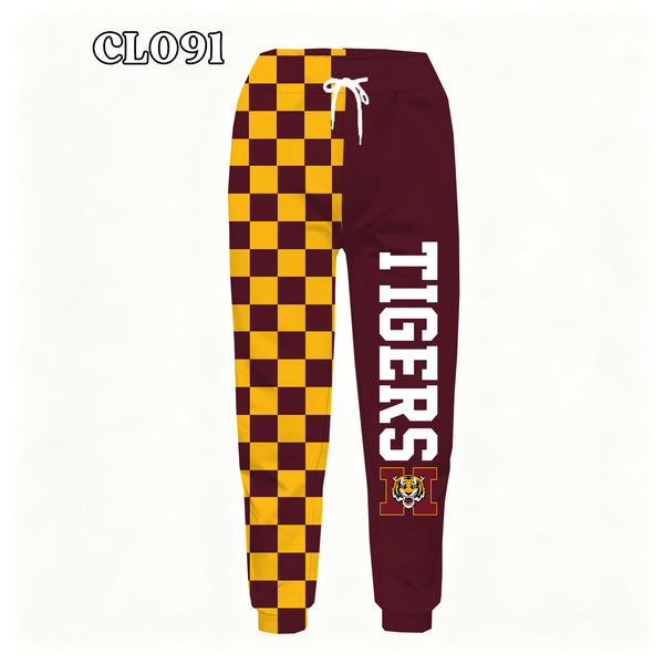 PREORDER Spiritwear Checkered Split Leg Bottom - TIGERS