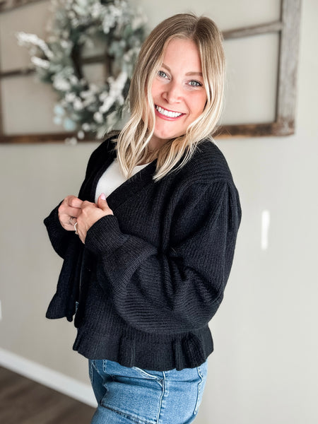 Minka Ruffle Sweater Cardigan