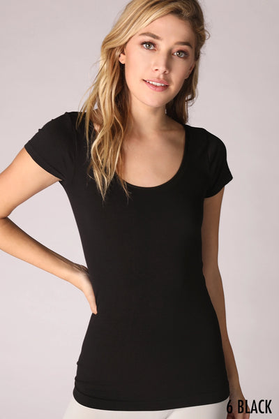 Lele Scoop Neck Top - Black