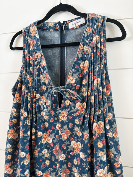 Gardenia Floral Denim Romper