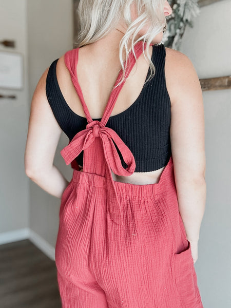 Scarlett Knotted Back Jumpsuit - SIZE MEDIUM