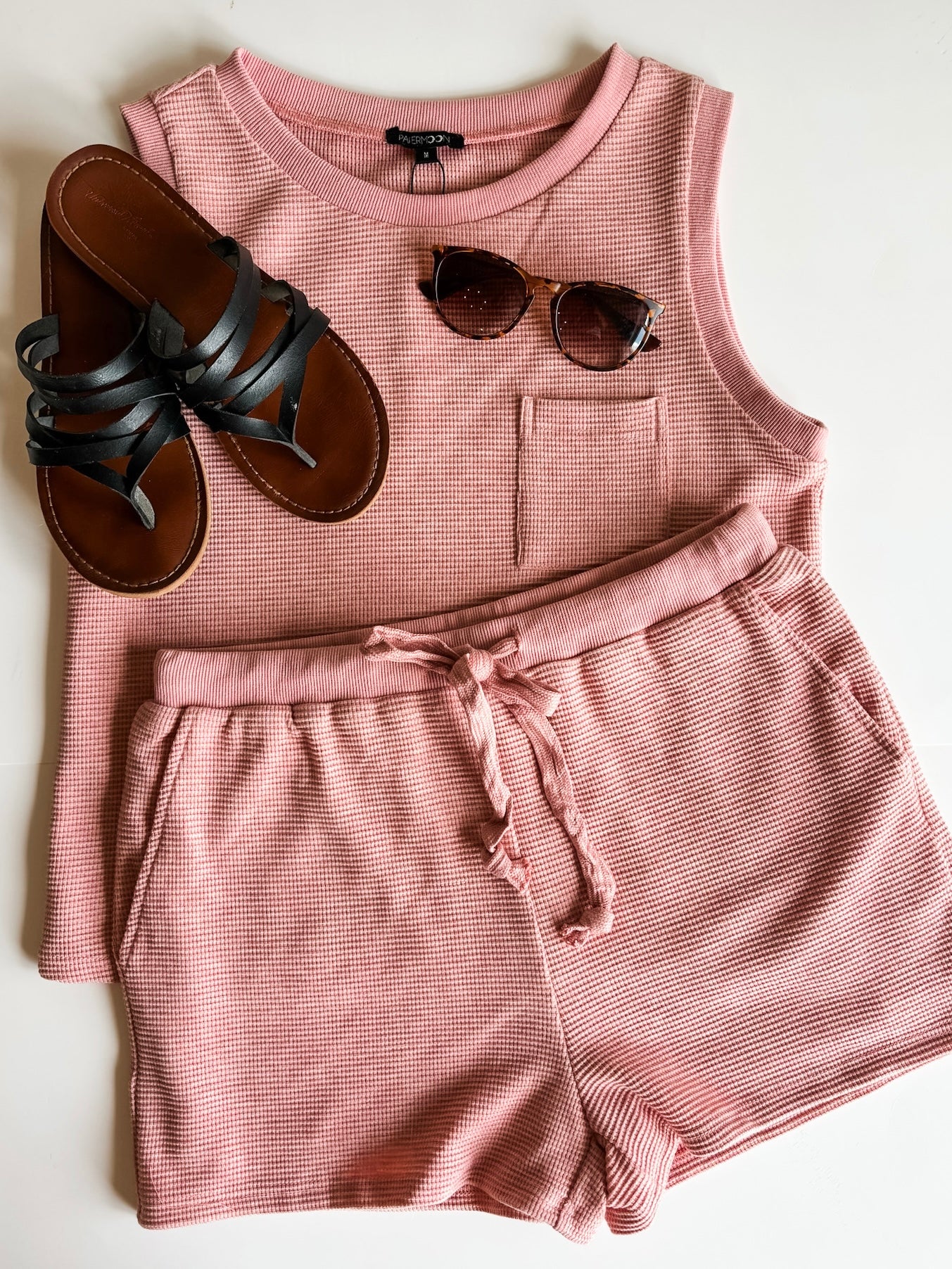 Waffle Tank Top Set
