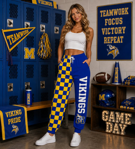 PREORDER Spiritwear Checkered Split Leg Bottom - VIKINGS