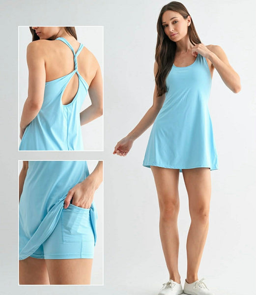 Beni Twist Active Dress - Light Blue