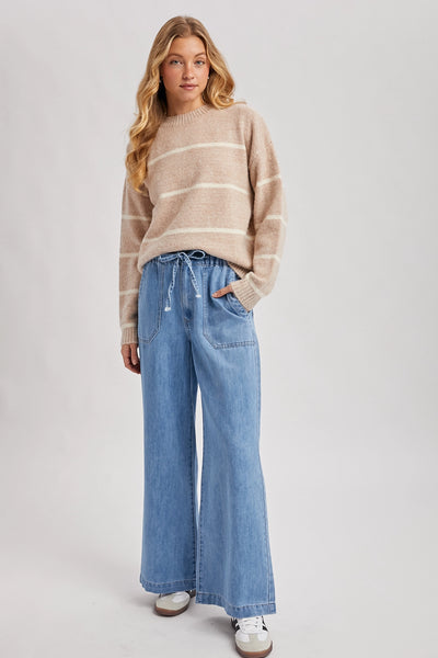 Calypso Paper Bag Wide Leg Jeans