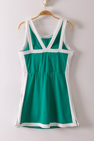 Court Side Active Mini Dress - Green - SIZE LARGE