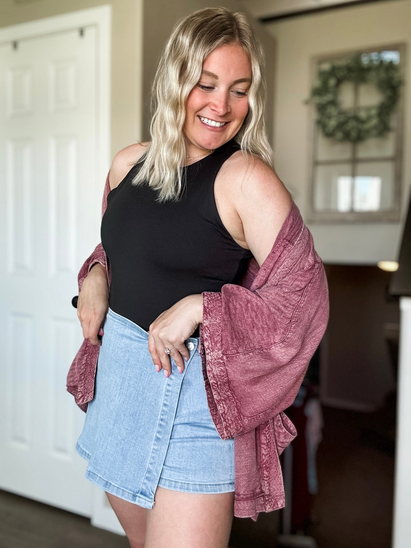 Whiskey Rose Textured Kimono