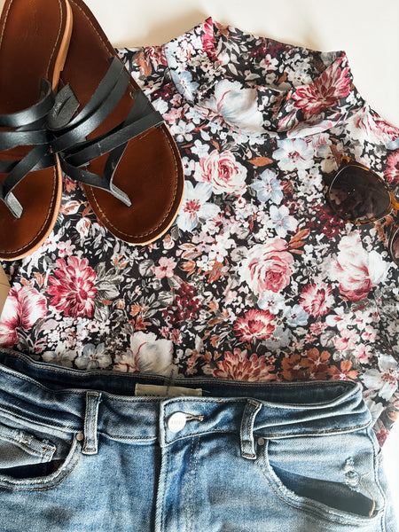 PREORDER Karis Floral Mesh Top
