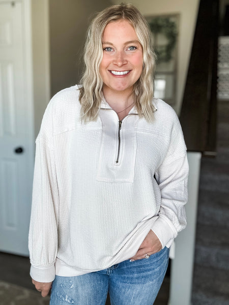 Rhodes Waffle Half Zip Pullover