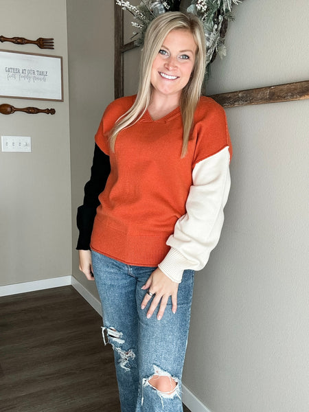 Cider Colorblock Sweater - SIZE MEDIUM