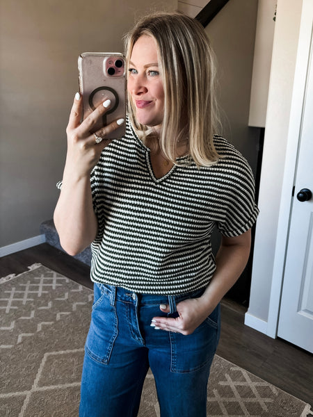 PREORDER Fern Textured Short Sleeve Top