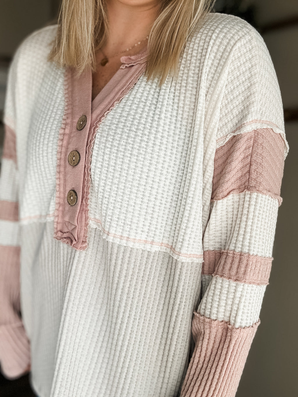 Effie Waffle Knit Top