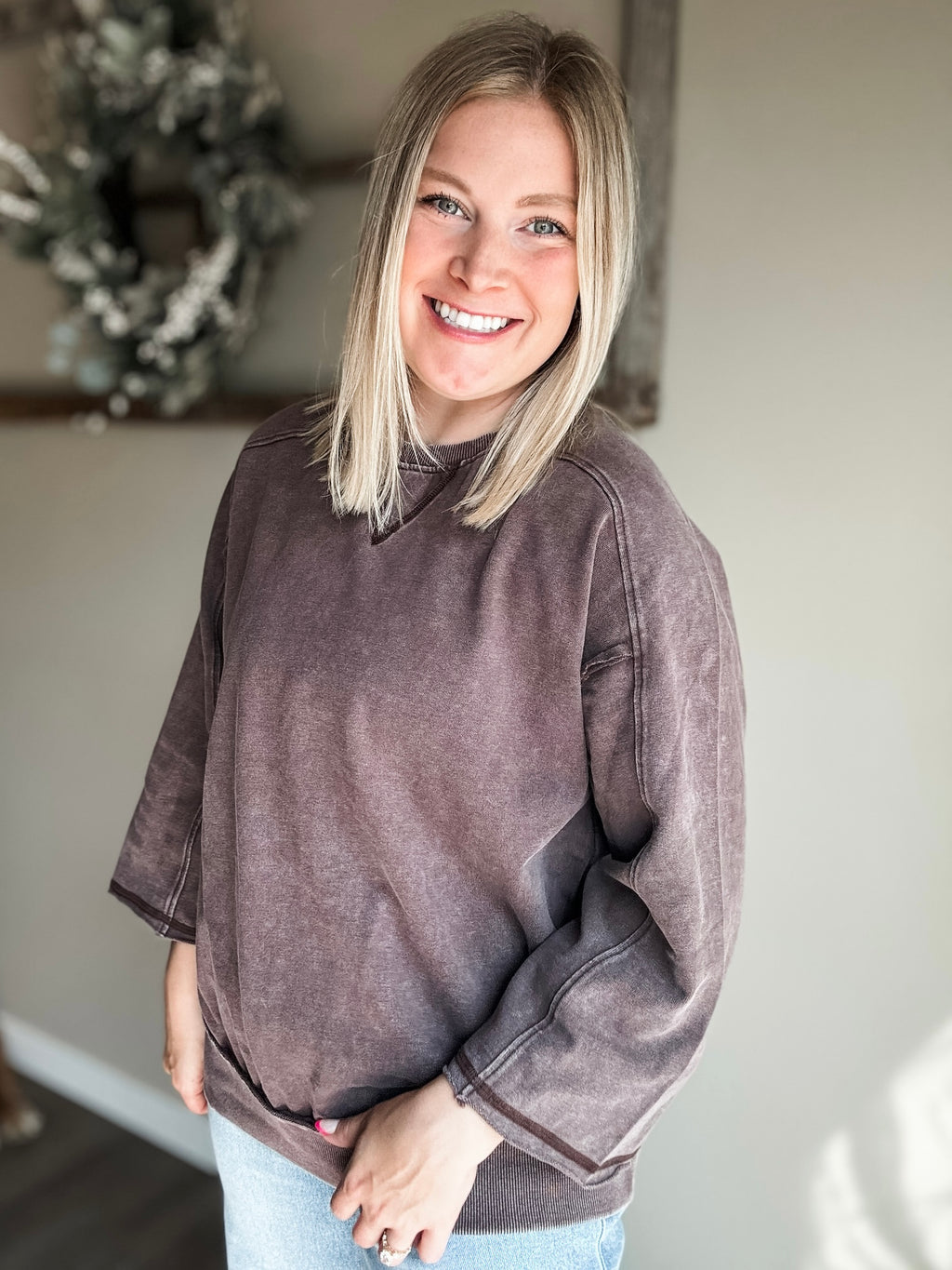 Tavi Mineral Wash Pullover - SIZE MEDIUM