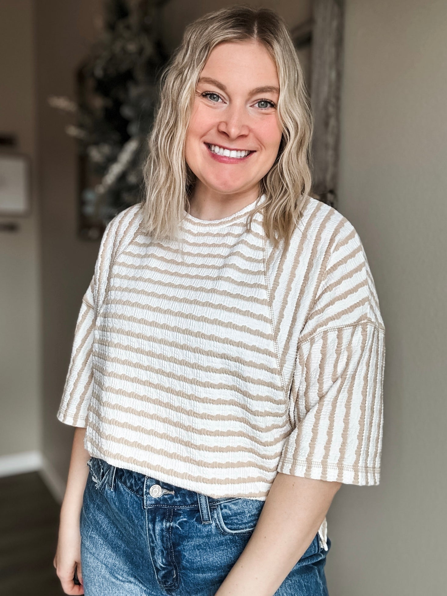 Mabel Textured Stripe Tee