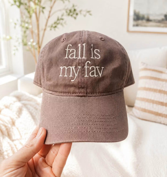 Fall Is My Fav Embroidered Baseball Cap