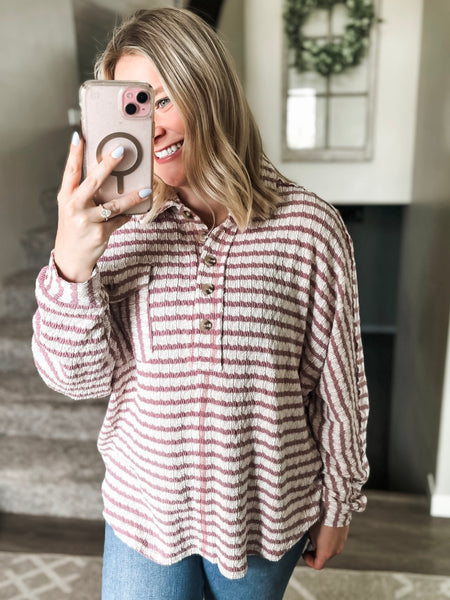 Darla Textured Knit Top - SIZE MEDIUM