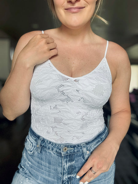 Louie Lace Bodysuit - White