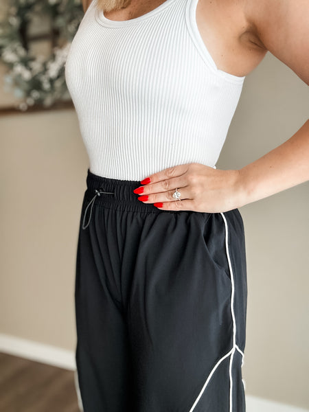 Farren Curved Classic Track Pants - Black