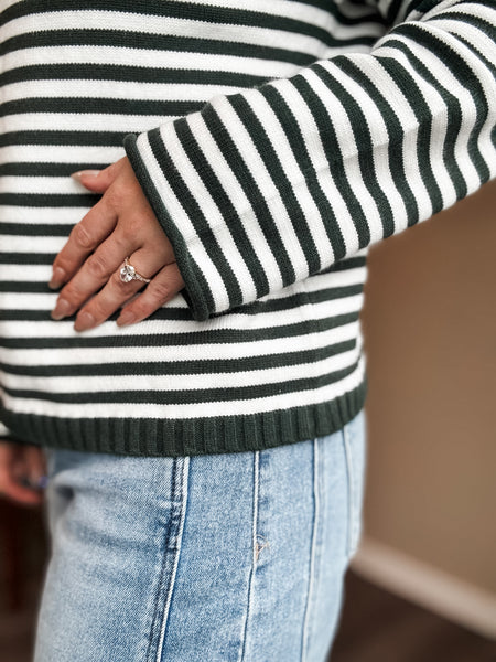 PREORDER Lyra Stripe Henley Sweater