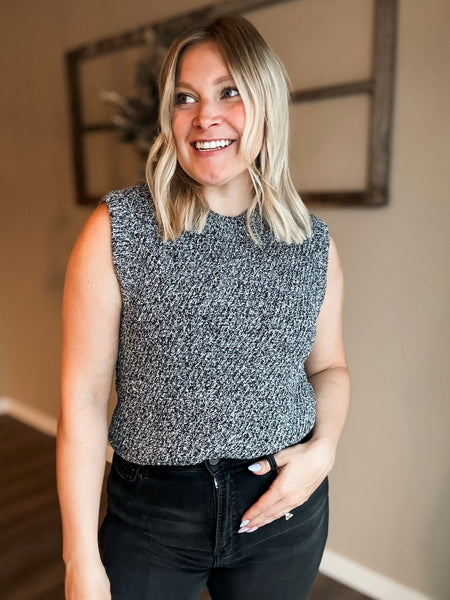 Ginny Sweater Vest Tank - Black