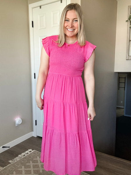 Analise Midi Dress - Pink