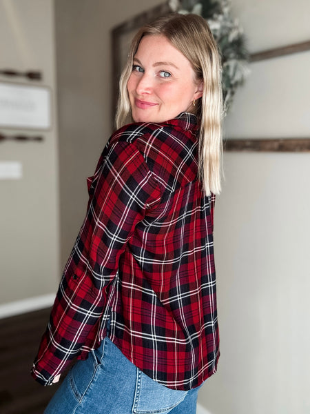 Ember Plaid Button Up