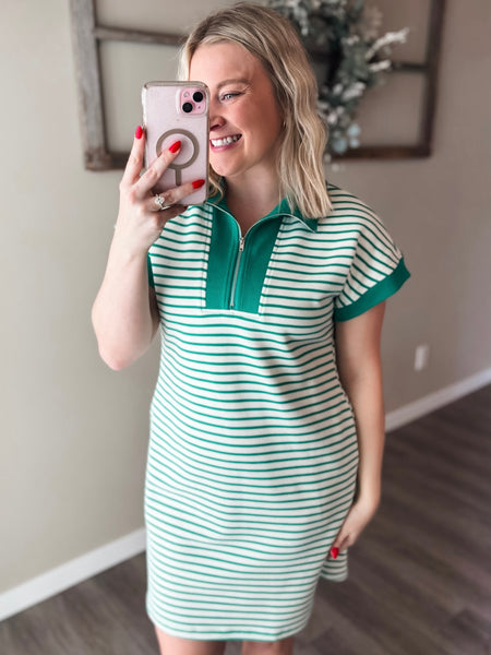 PREORDER Augusta Stripe Zip Dress