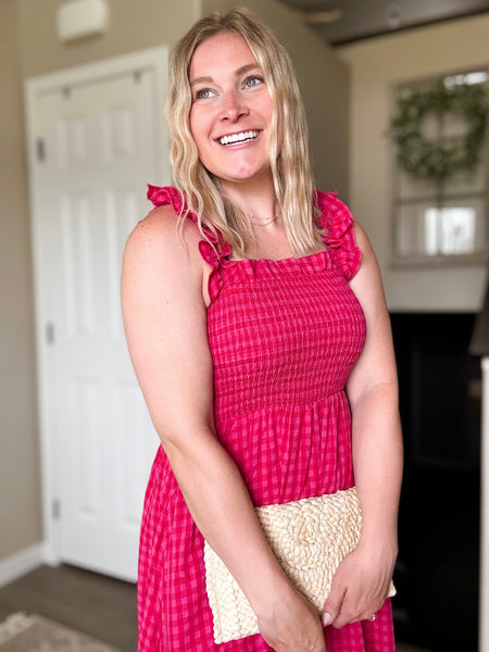 PREORDER Zinnia Gingham Maxi Dress