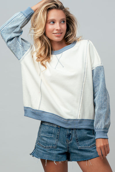 Dylan Mixed Knit Top