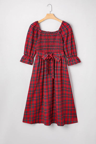 Windsor Plaid Midi Dress